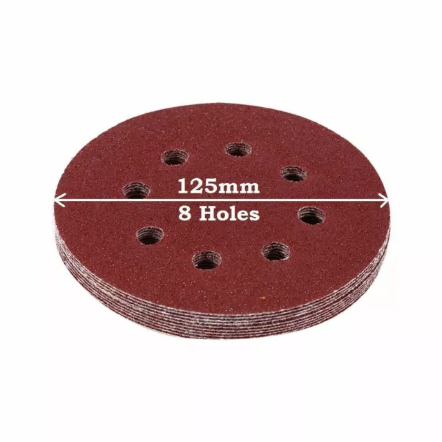 10 X Klett 125mm Schleifscheibe 8 Löcher, Orbital Pad, Sandpaper-60 Körnung