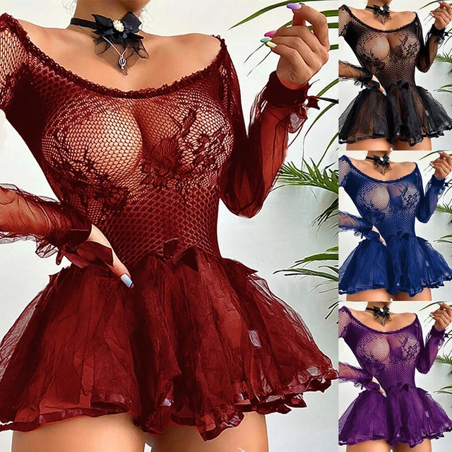 Sexy Womens Lingerie Sleepwear Floral Lace Dress Underwear Nightwear Nightdress