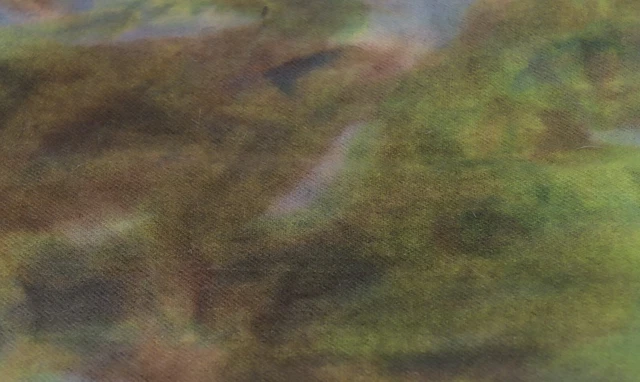 ALFOMBRA TEÑIDA A MANO PARADISE LANA ENGANCHADA grasa 1/8 yarda amarillo verde cur manchado
