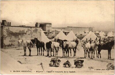 CPA AK MAROC Geiser M'COUN Camp et remparts de la Casbah (68984)