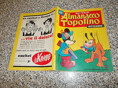 Almanacco Topolino 1958 N.9 Mondadori Walt Disney Originale Buono
