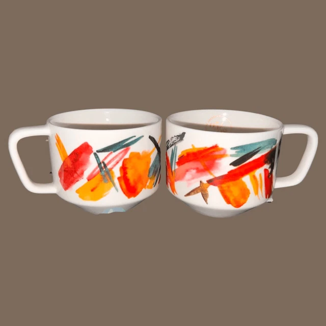 Set of 2 Starbucks 2015 Artisan Series 05/08 A Story Of Baristas 12oz Mug Cup