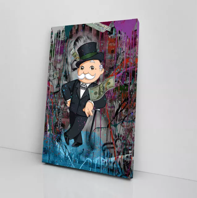 Alec Graffiti Monopoly Framed Canvas Wall Art Unique Hanging Poster Room Decor