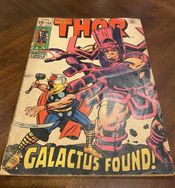 The Mighty Thor, Galactus Found Comic Book #168 Sep. 1969 SUPER RARE