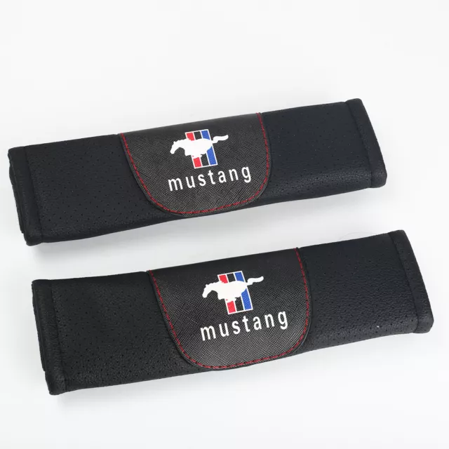 2X Schwarz Farbe Auto Sicherheitsgurt Schulterkissen Abdeckung Pad Für Mustang