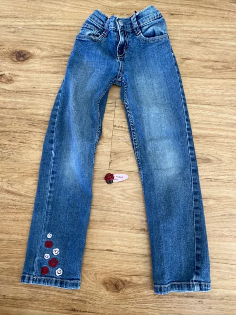 Gymboree Girls Size 6 Sweet Treats Jeans Roses and Cupcake Hairclip