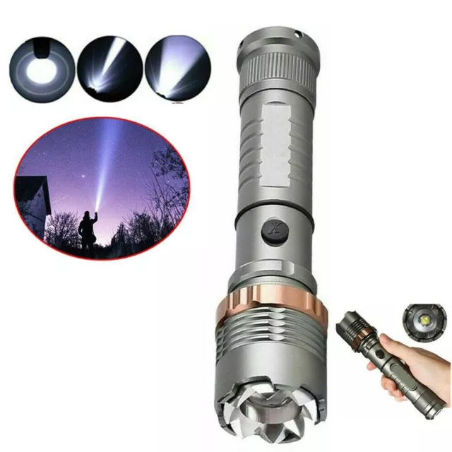 Rechargeable 1200000lm LED Super Bright Flashlight Tactical Police T6 Torch Zoom