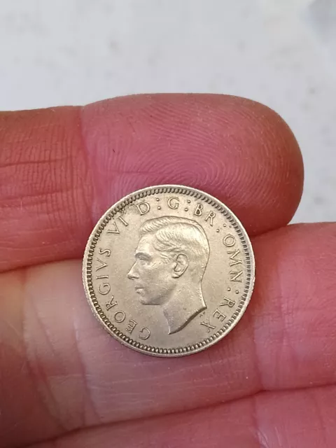 VERY NICE High Grade  - *KEY DATE*  1952 King George VI  SIXPENCE 6d  - RARE 2