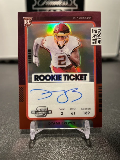 Dyami Brown 2021 Contenders Optic Red Prizm Rookie Ticket Auto #148/149 Rc