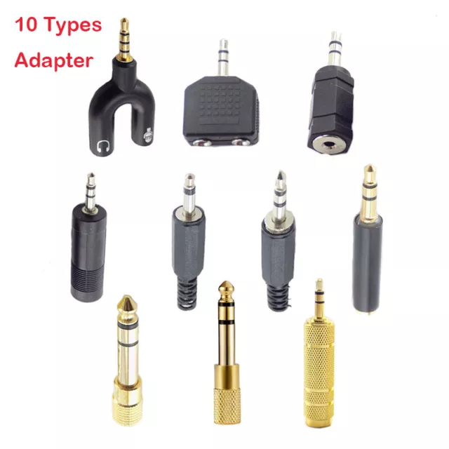 Aux Audio Adapter 3.5mm 6.5mm Male to 3.5mm 2.5mm Female Stereo Connector Plug