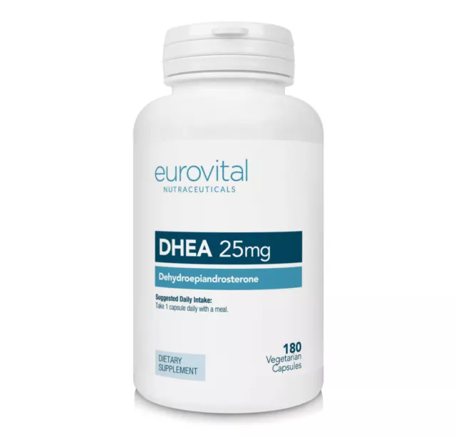 DHEAr 25mg 180 Vegetarian Capsules by EuroVital