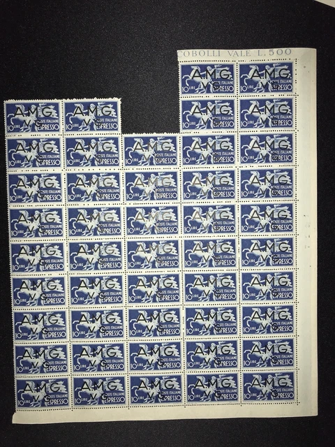 AMG VG Italy Venezia Giulia Espresso E1 10l Stamp Sheet Of 46