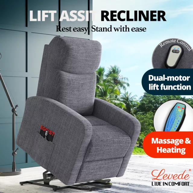 Levede Recliner Chairs Electric Massage Chair Lift Armchair Heated Heating Sofa