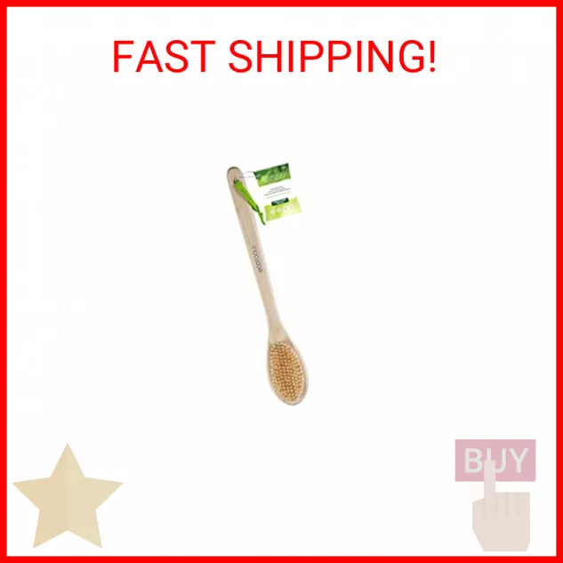 Bristle Bath Brush Stiff Shower Bristles Long Bamboo Handle Back & Body Brush
