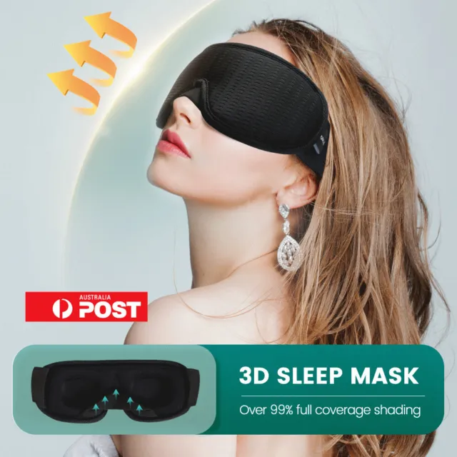 Eye Mask Cover Soft Padded 3D Sleep Sponge Breathable Masks Travel Aid Rest AU