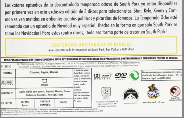 Pack South Park (8ª Temporada) - DVD ( 24 noviembre 2010)  ‎ Eric Stough, Trey P 3