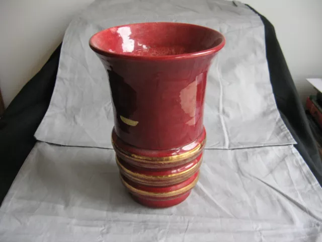 Très beau vase en faïence Schneider de Paris vers 1960 type Elchinger, Capron