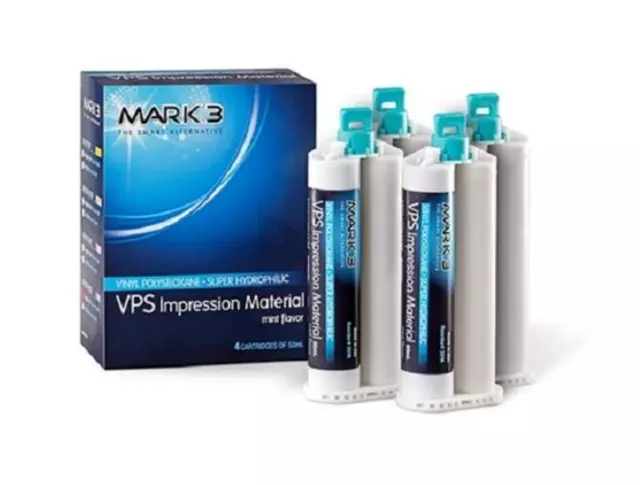 Dental MARK 3 VPS Impression Material Heavy Body Fast Set 4 Cartridges 50ml 3015