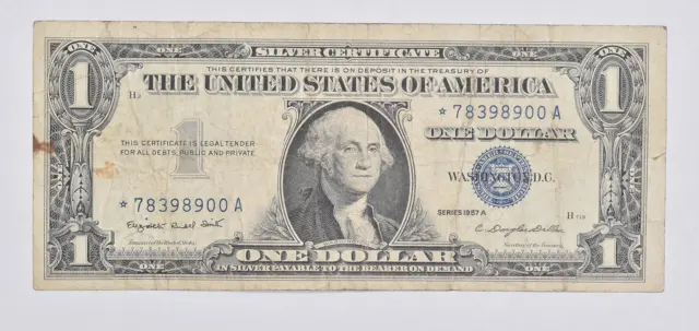 ERROR Replacement *Star* 1957-A $1 Silver Certificate Note - Tough *389