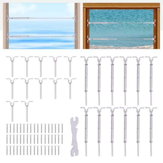 Cable Railing Hardware Kit Stainless 1/8" for Garden Fence Stairs Railing