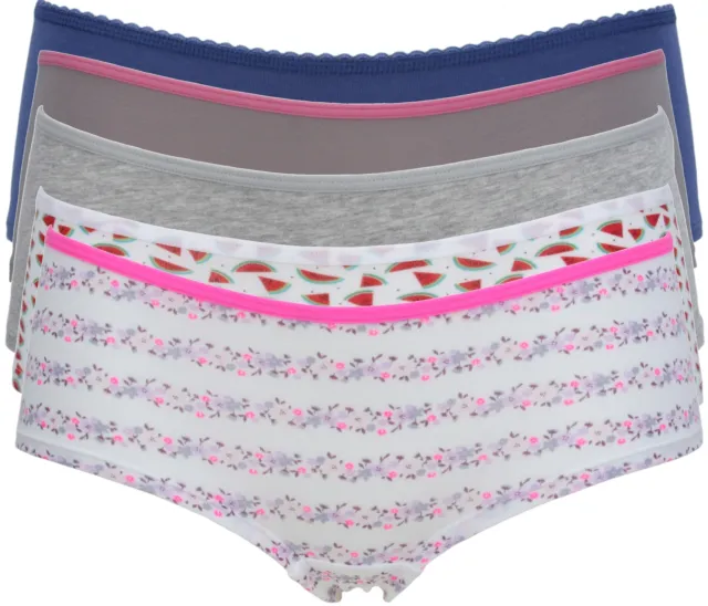 Ex-Store 5 Pack Multipack Cotton Rich Shortie Knickers