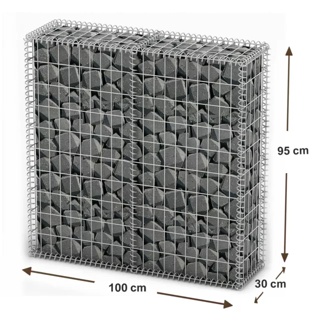 Gabionen 100x95x30cm Steingabionen Steinkorb Gabione Säule Drahtkorb Zaun Mauer