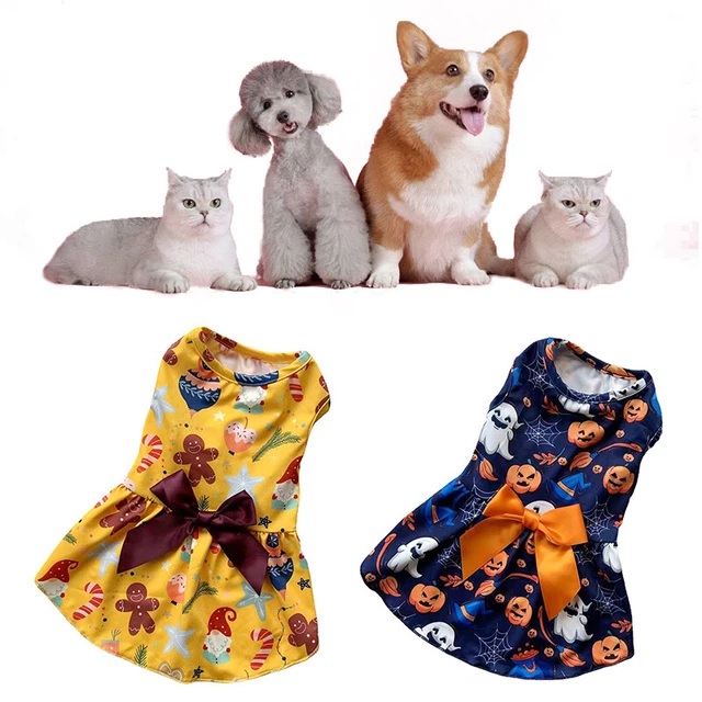 Animali Cane Cravattino Abito Halloween Natale Gatto Cucciolo Gonna Da Vesti ☽