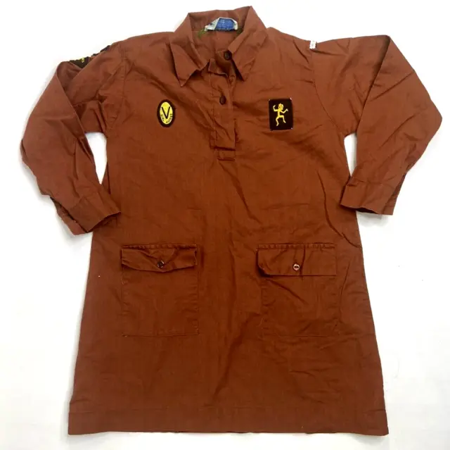 Vintage 1960's Offical Girl Guide Brownie Uniform Plus 4 Badges