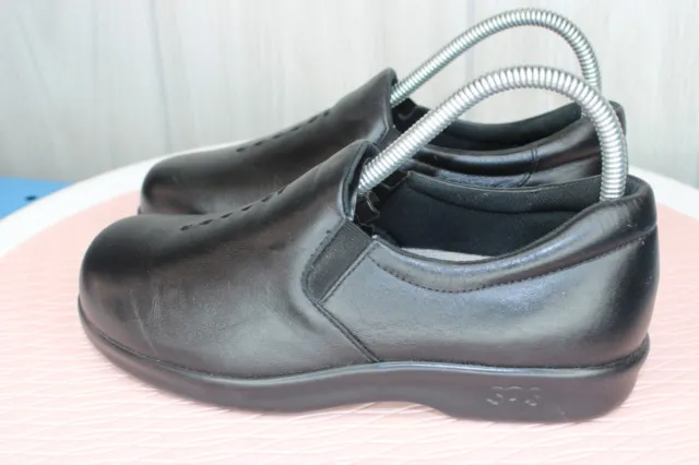 SAS SZ 6WW  Womens Black Leather Slip-On Shoes Clog Walking Tripad Comfort USA