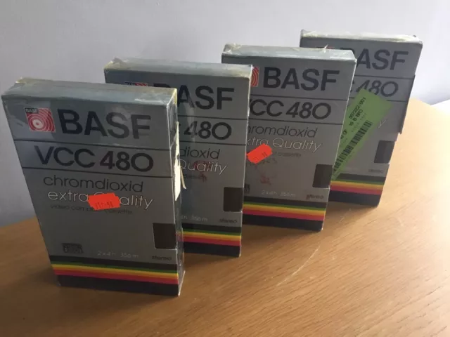 BASF VCC 480 EQ Blank V2000 Video 2000 VCR Video Cassette Tape New & Sealed (x1)