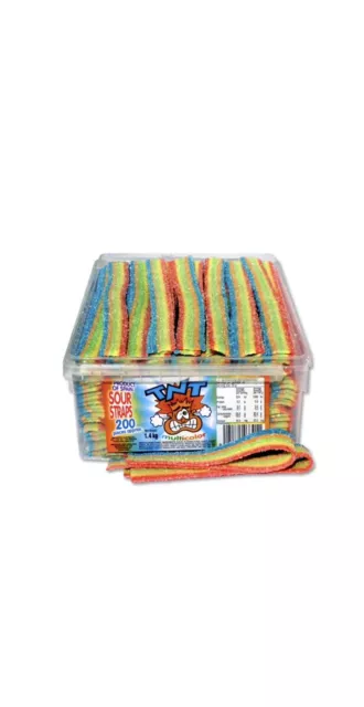 TNT Multicoloured Sour Straps 200 Pieces