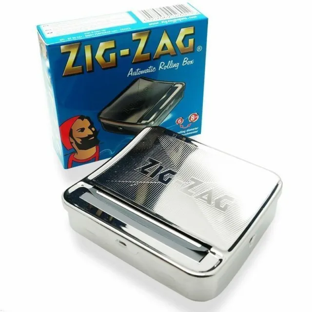 1x Zig Zag Automatic Cigarette Tobacco Smoking Rolling Machine Case Tin Box