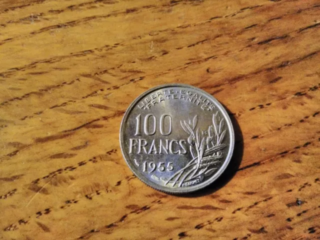 Tres Belle Pièce De 100 Francs Cochet De 1955 Ruban Etroit  Etat Voir Photos Spl