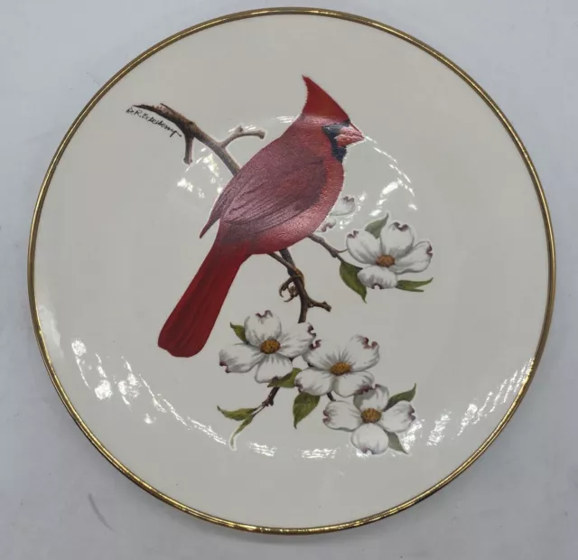 Avon Red Cardinal North American Songbird Plate 1974 Don Eckelberry  10”