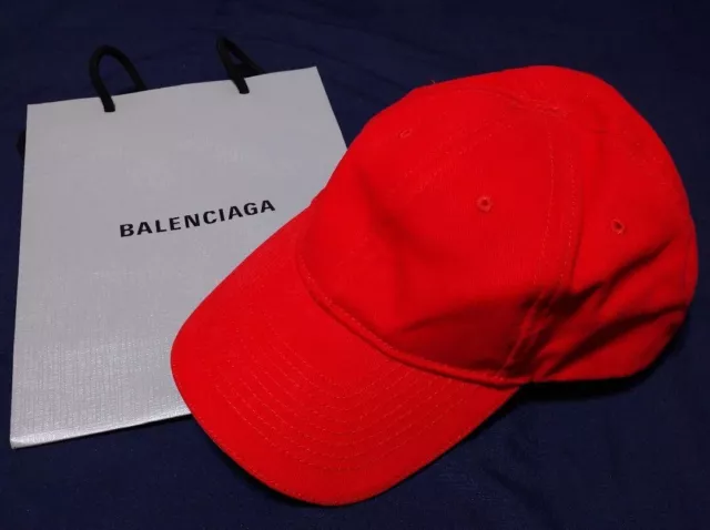 BALENCIAGA Baseball Cap Hat Europa Embroidery Red Size L 59