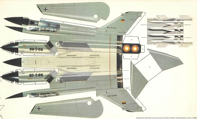 Maquette En Carton Panavia Tornado 98+08 De 1980