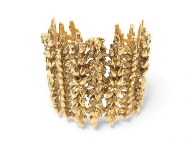 Bracelet Manchette Vintage Henry Perichon En Métal Doré - Style Moderniste Années 60 - Femme