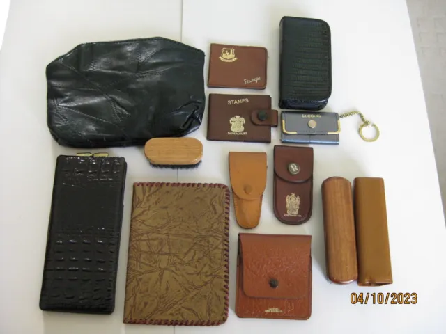 Vintage Job Lot Of 12 Leather/Faux Leather Items
