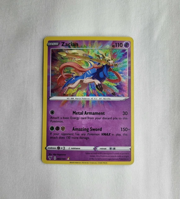 Zacian 082/185 Amazing Rare Holo 2020 Vivid Voltage Pokemon TCG Card (NEAR-MINT)