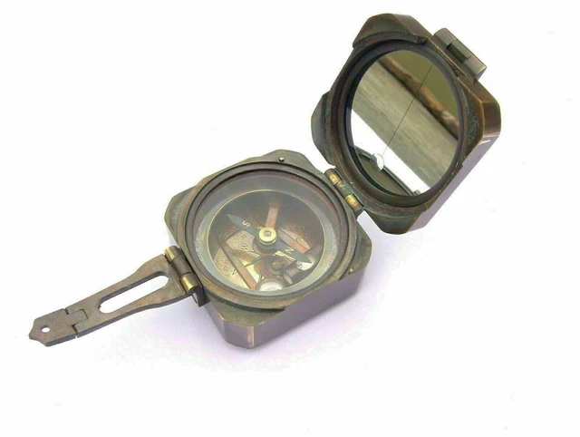 Antique Brunton Compass Solid Working Brass Kelvin & Hughes Compass Vintage look 3
