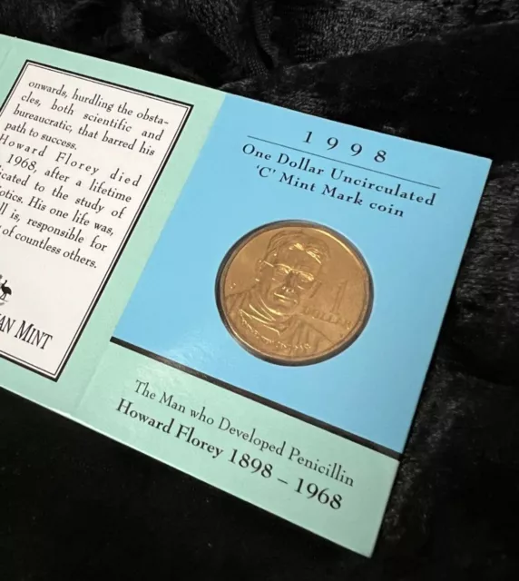 1998 (Unc) One Dollar (Howard Florey) - Canberra (C) Mint Mark Coin