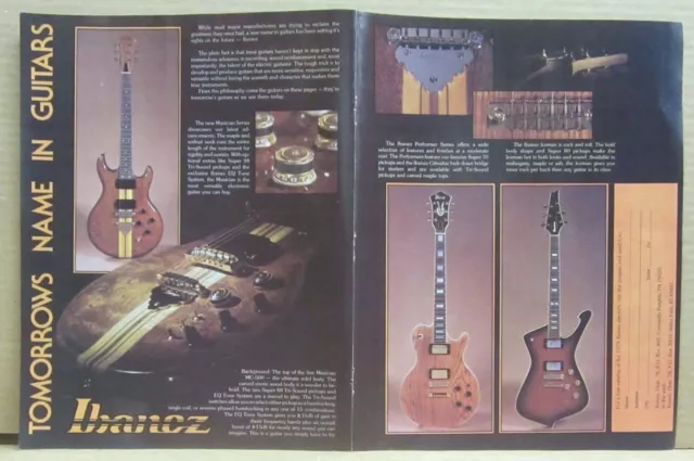 Vintage IBANEZ GUITAR AD 1978 , 2-PAGE spread -Iceman, Performer , Musician