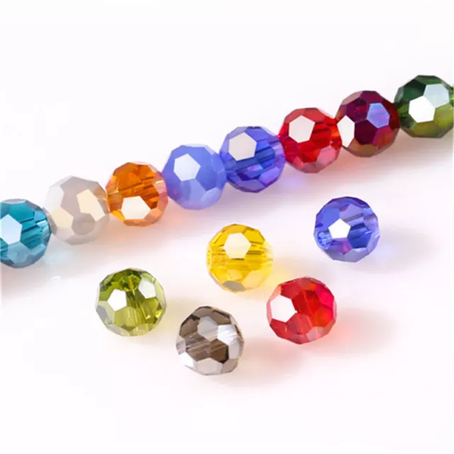 Diy 100Pc4mm Round Crystal Glass Beads Colorful Spacer Bead For Bracelet Jewelry