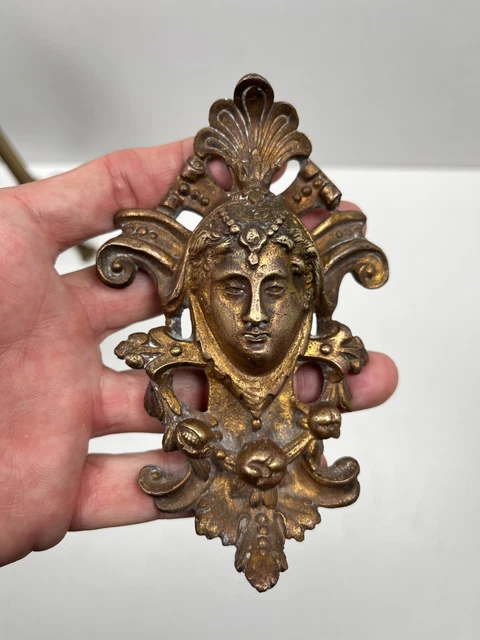Ornement Tête En Bronze Pour Meuble – Années 1940-1960 – Original Français