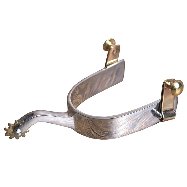 84CN Hilason Western Stainless Steel Mens Gooseneck Horse Riding Spurs Pair