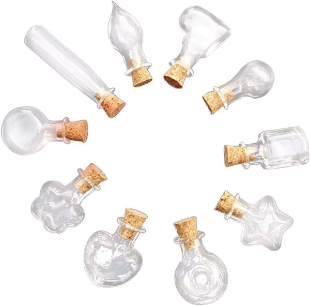 Qixivcom 20 piezas 2 ml mini botella de vidrio frascos lindos viales con botella de deseos de corcho vidrio