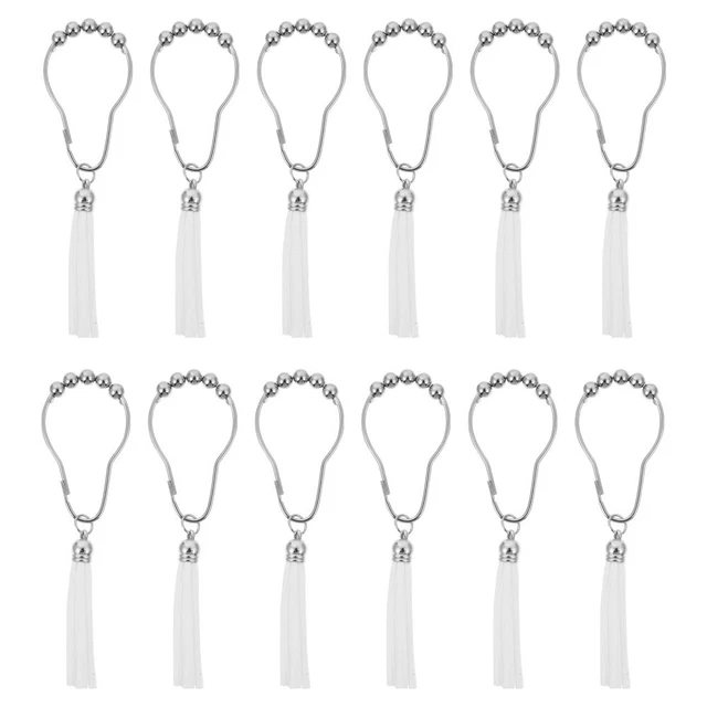 12 piezas anillos deslizantes para cortinas de ducha clips anillos de barra decoración