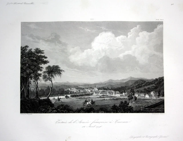 Circa 1840 Carcare Battaglia Veduta Vista Insicione Incisione Acciaio Stampa