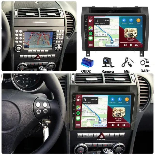 2G+32G Carplay DAB+ OBD2 Autoradio Für Mercedes Benz SLK Klasse R171 GPS +Kamera