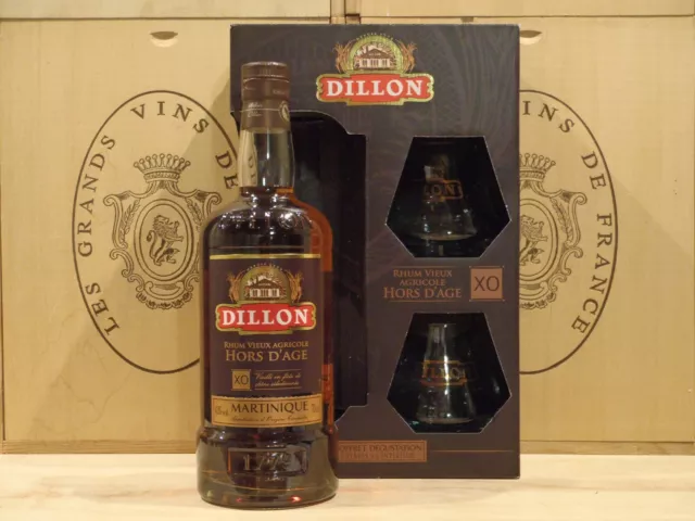 Dillon XO Rhum Vieux agricole Hors d'Age de la Martinique 70cl coffret +2 verres